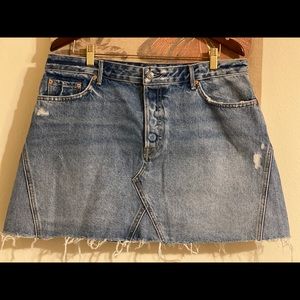 Grlfrnd Eva Button Fly Denim Skirt